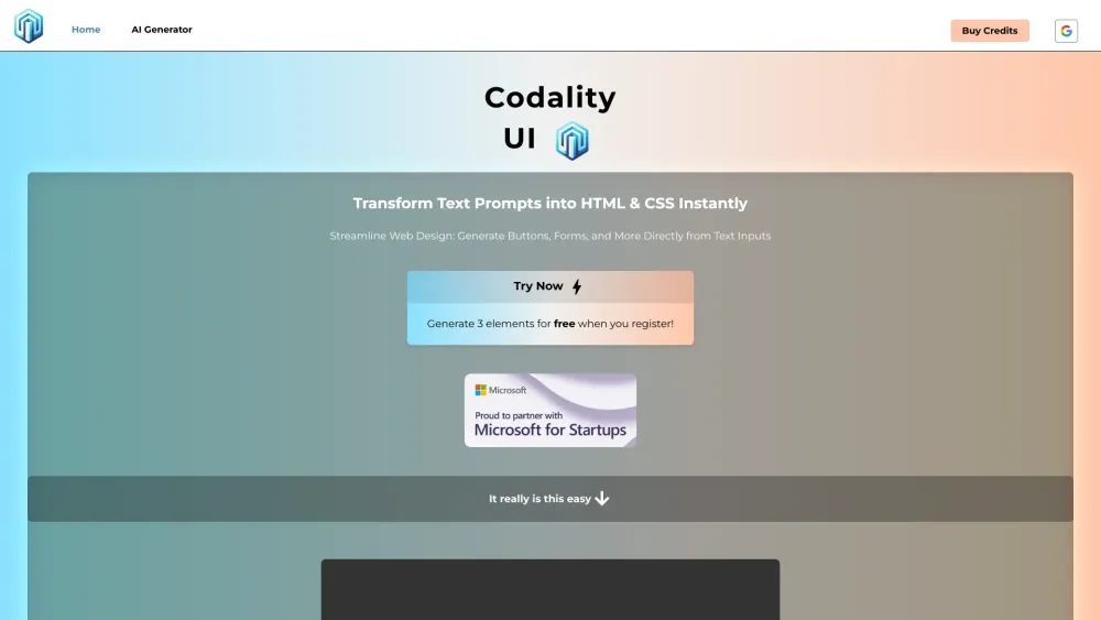 CodalityUI: Transform Text Prompts into Live HTML & CSS Elements