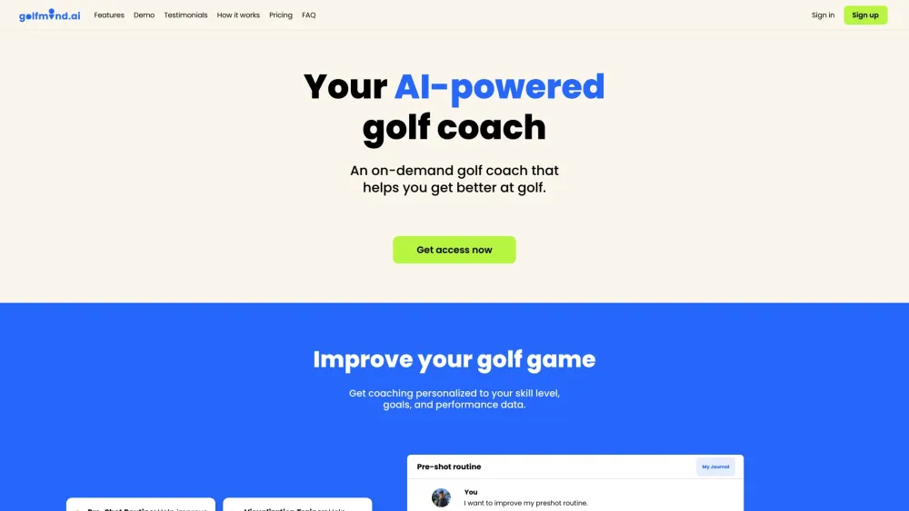 Golfmind: AI Coach to Perfect Your Swing & Improve Golf Game