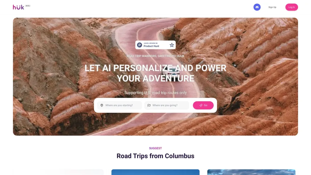 Huuk.AI: AI Road Trip Planner for Seamless, Ultimate Adventures