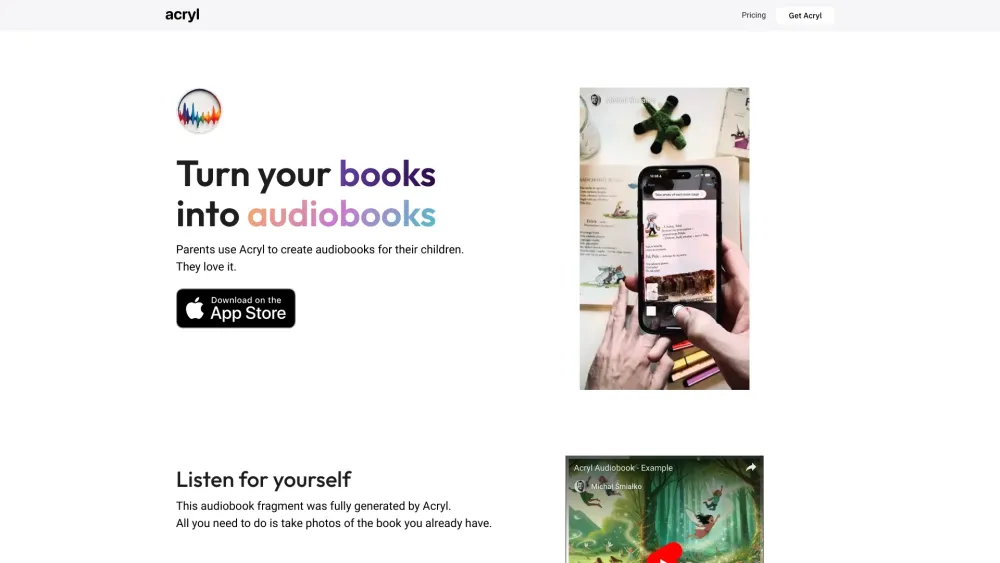 Acryl: Turn Books Into Audiobooks Easily and Simply