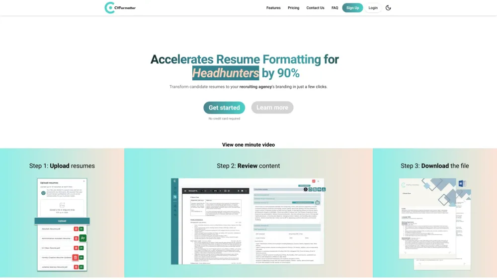 CVFormatter: Efficient & Easy-to-Use Resume Formatting Solution