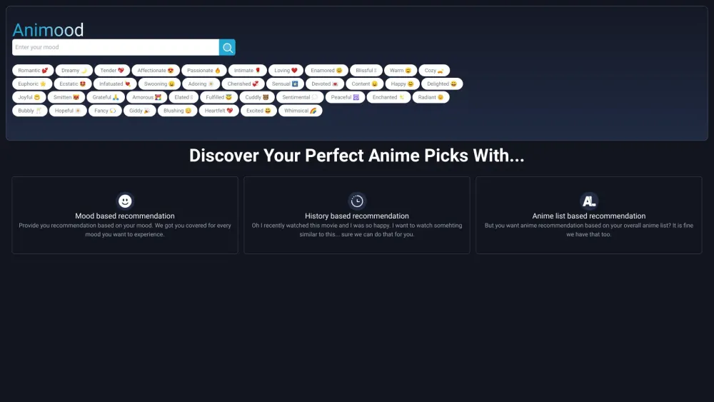 Animood: Tailored AI Anime Recommendations Based on Mood & Preferences