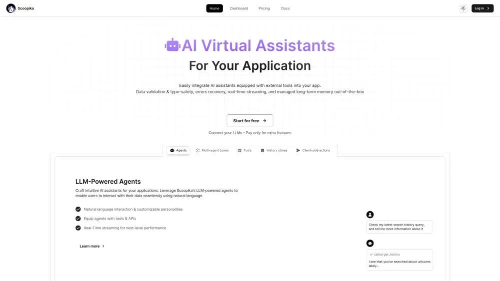 Scoopika: Advanced AI Agents Creation in Minutes - Effortless & Fast