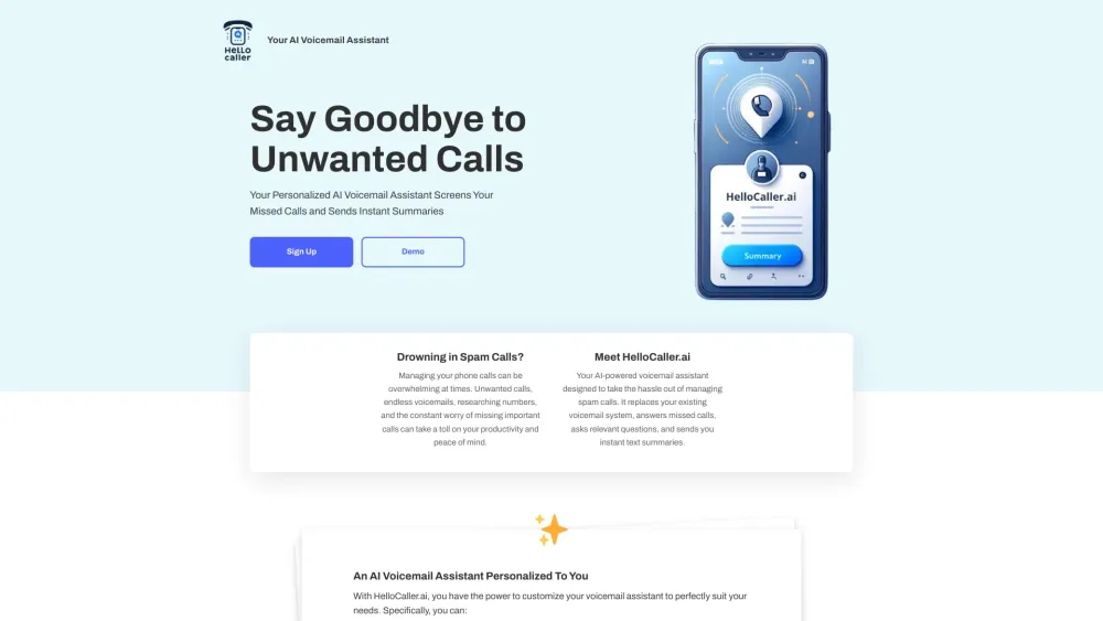 HelloCaller.ai: AI-Driven Voicemail Revolution with Cutting-Edge Technology