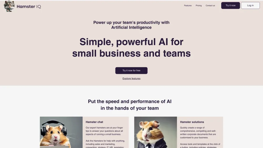 **Hamster IQ: AI Tools for Small Businesses with Learning Hamsters**