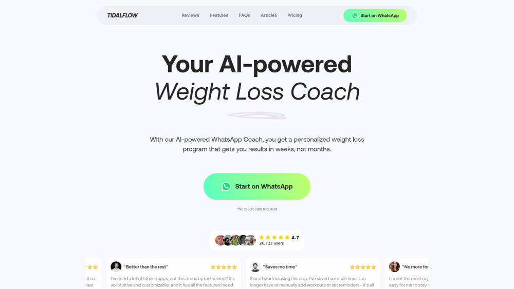 Tidalflow AI Personal Trainer: Personalized AI Health Journey Guide