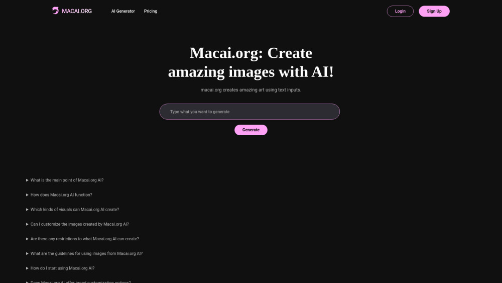 Macai.org: AI-Powered Image Creation from Text Inputs Online