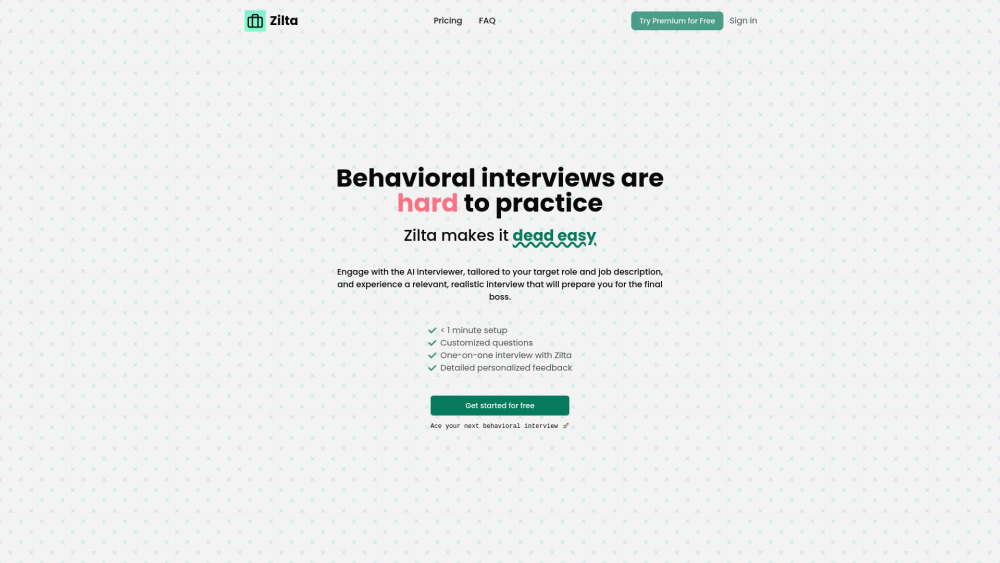 Zilta: AI Interviewer for Realistic, Effective Job Mock Interviews