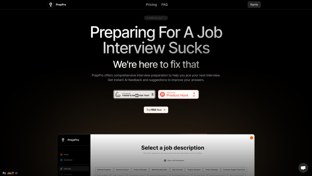 PrepPro: AI-Powered Tool for Job Interview Preparation Success