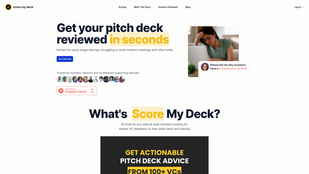 Score My Deck: AI Chat for Instant VC Feedback on Pitch Decks