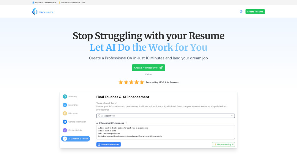 Magic-Resume: AI CV Builder for Job-Ready Resumes