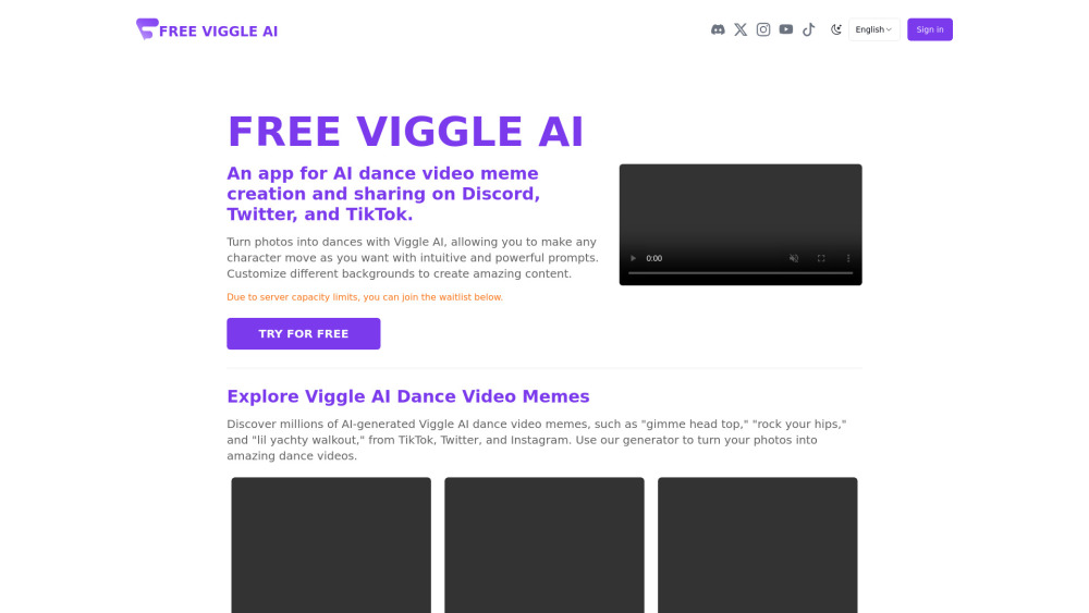 FreeViggleAI: AI-Powered Video Generator for Dance Videos Creation