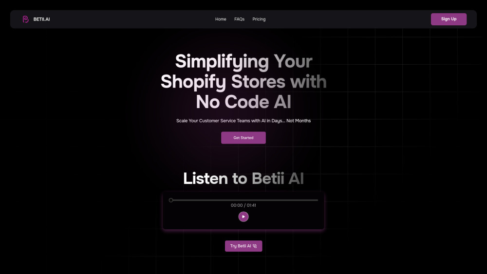 Betii AI: Smart AI Receptionist for Shopify Store Management