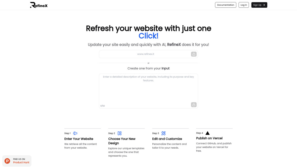 RefineX : AI-Powered Website Refreshing & Redesigning Platform