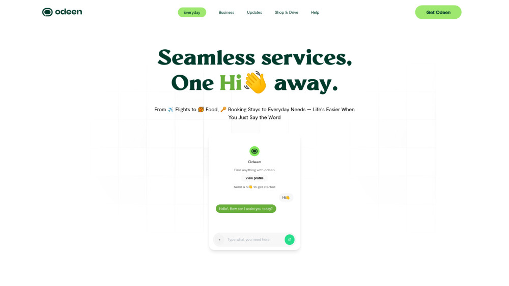 Odeen AI: Seamless Ordering & Booking Platform - Effortless Services