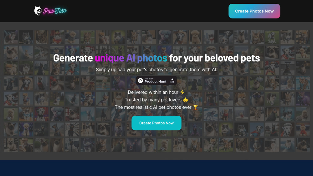 **PawFoto: AI-Powered Pet Photo Generator for Stunning Pet Pictures**