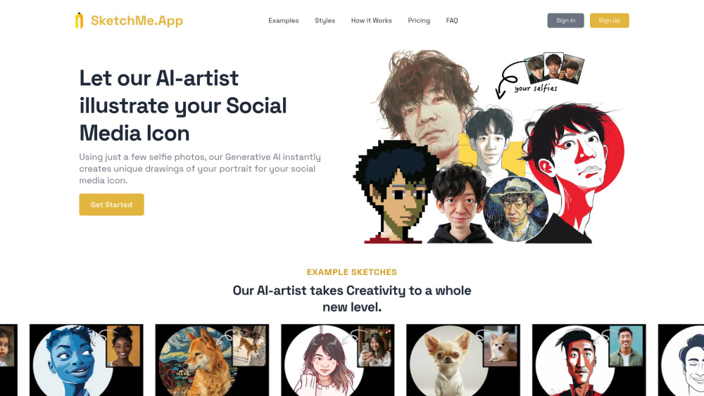 **SketchMe.App: AI-Generated Social Media Icon Illustrations Tool**