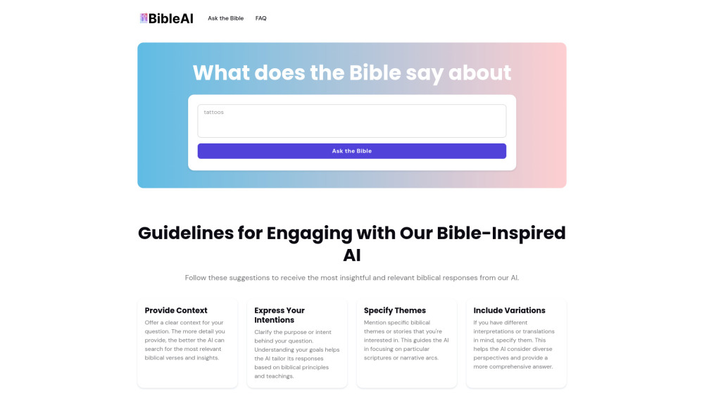 AI Bible Insights: Contextually Accurate, Reliable Biblical Insights Platform