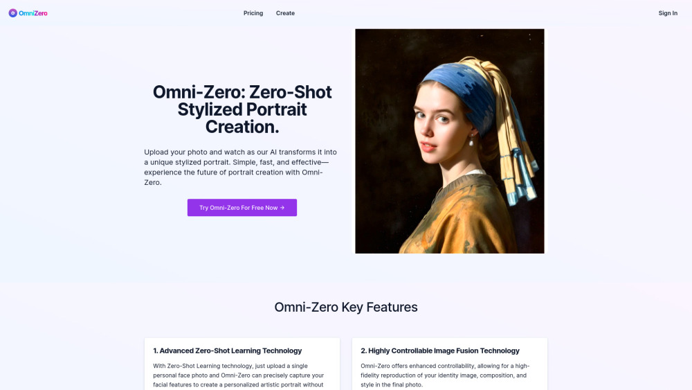 Omni-Zero: AI-Powered Portrait Creation Platform for Unique Art