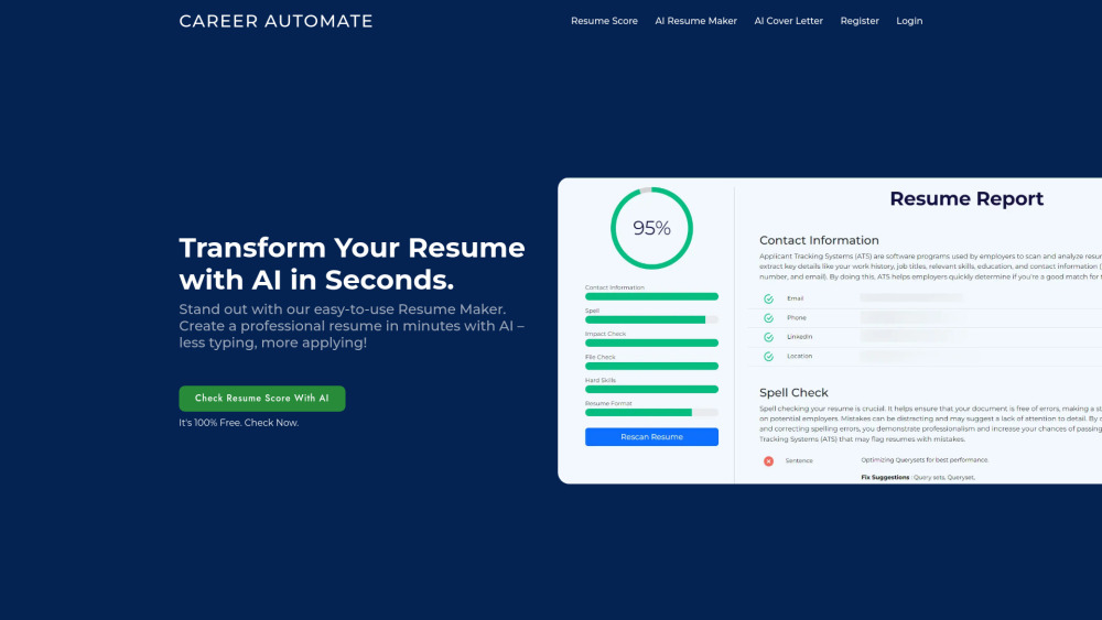 Career Automate: AI-Generated Resume Scores & Letters in Seconds