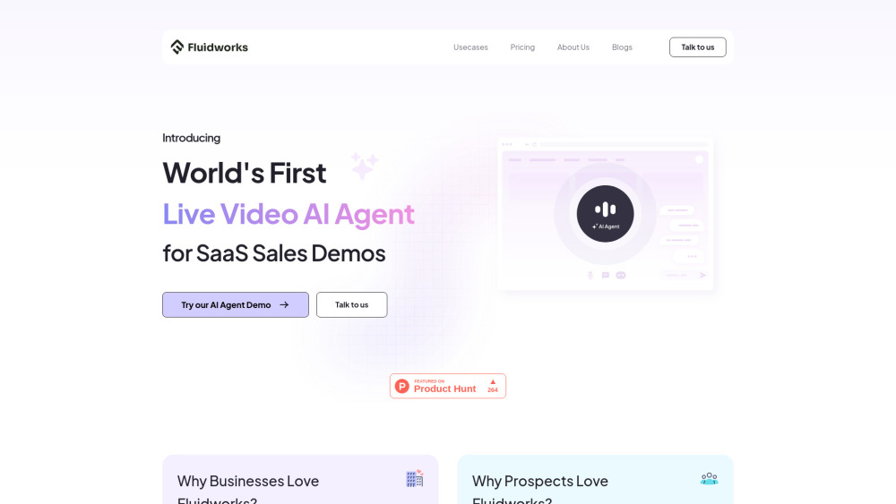 Fluidworks AI: Live Video Agent for Personalized Software Demos