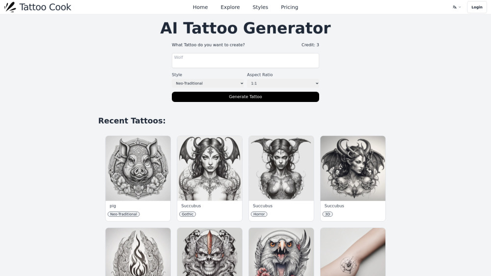 Tattoo Cook: AI Tattoo Generator for Unique, Custom Designs