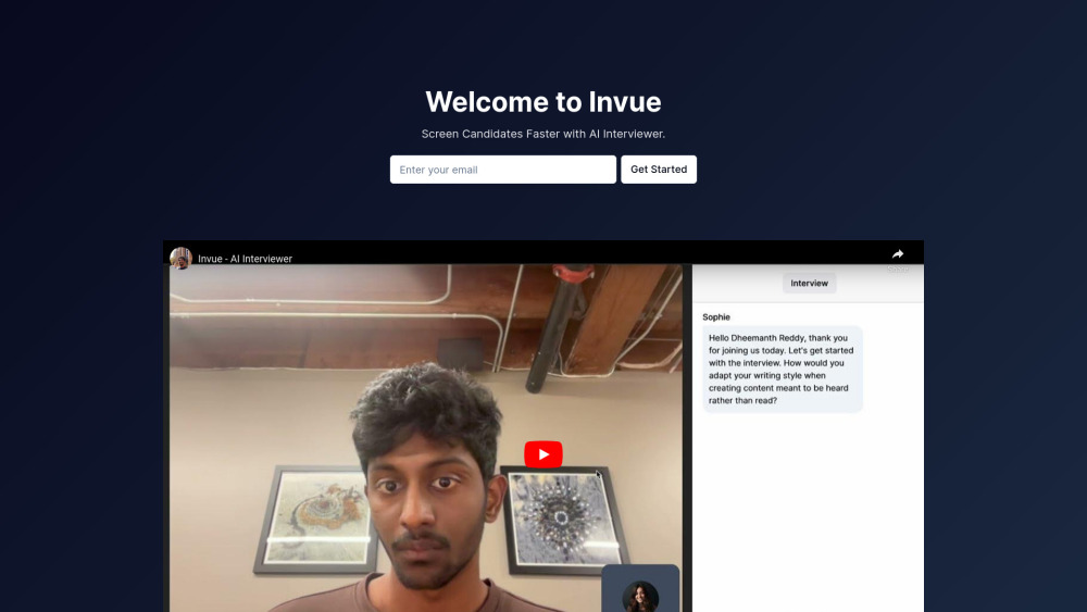 invue.ai: Streamlined AI Platform for Personalized Interviews