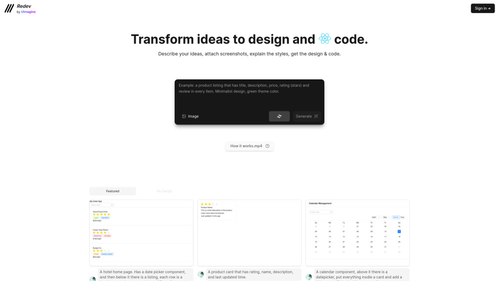 UImagine: AI-Powered Design & Code Generator for Creativity