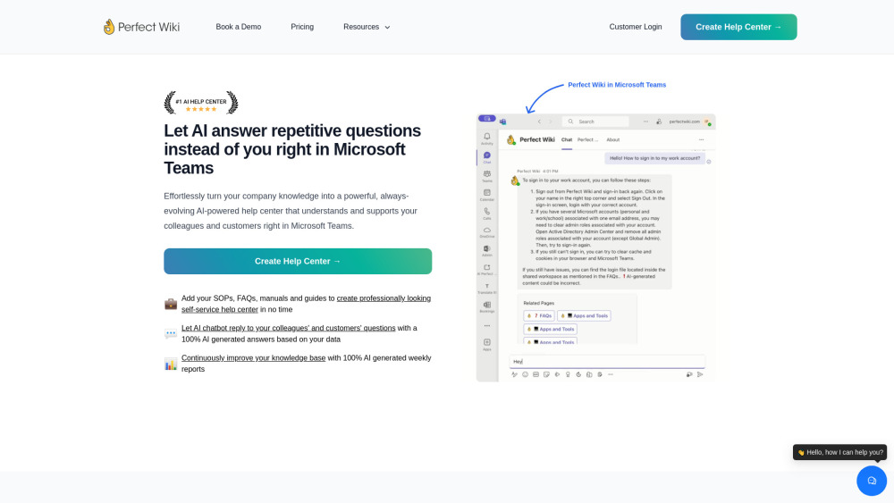 Perfect Wiki: AI Help Center for Teams - Boost Efficiency Today