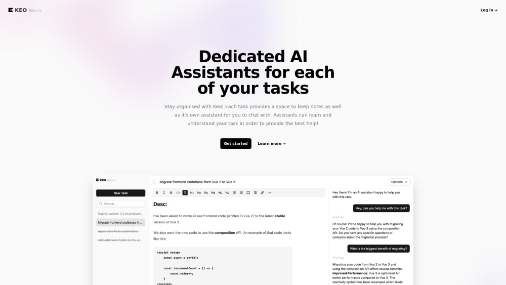 Keo Task Management: AI Tool for Professionals - Boost Task Efficiency