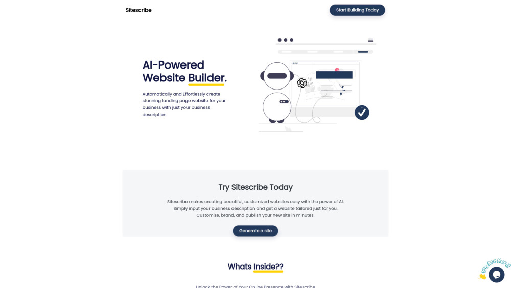 Sitescribe: AI Landing Page Builder for Effortless Site Creation