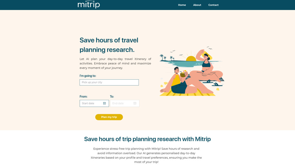 Mitrip AI Planner: Personalized Daily Travel Itineraries Powered by AI