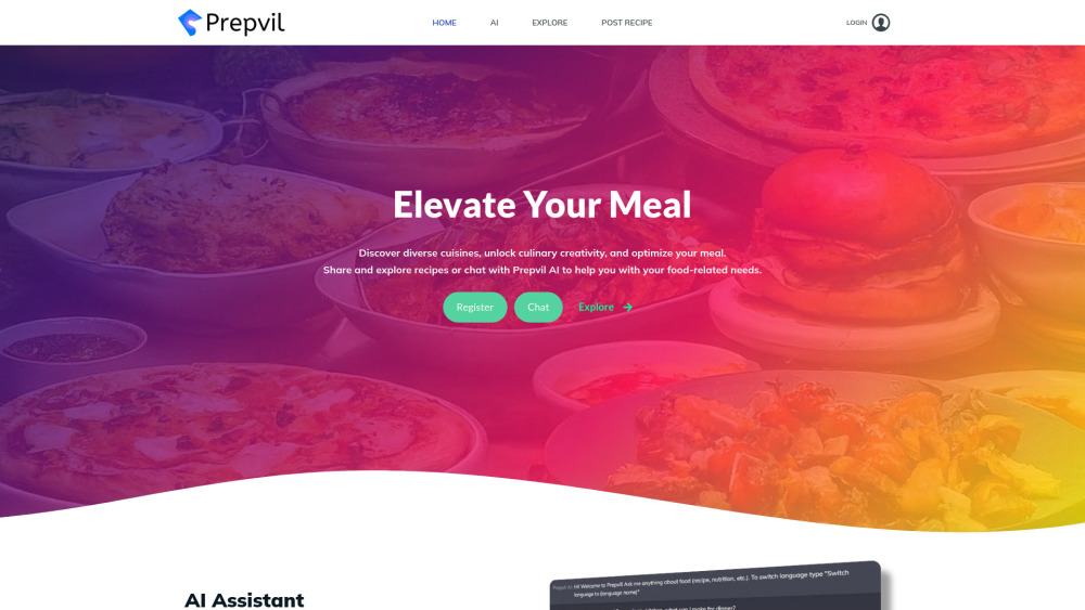 Prepvil: AI-Powered Recipe Sharing & Assistant for Home Cooks