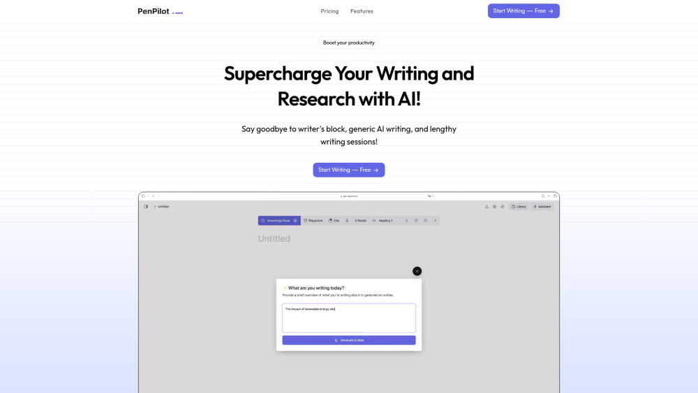 PenPilot AI: Smart Writing Assistant for Academic Papers & Blogs