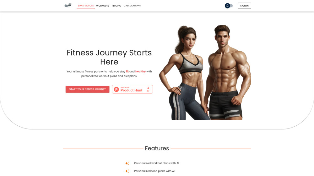 **Load Muscle: Personalized Fitness App with Custom Workout & Diet Plans**