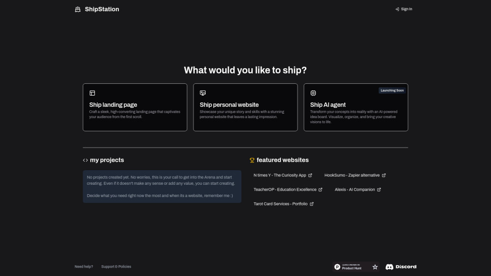 ShipStation.AI: AI-Powered Website Creation for Stunning Designs