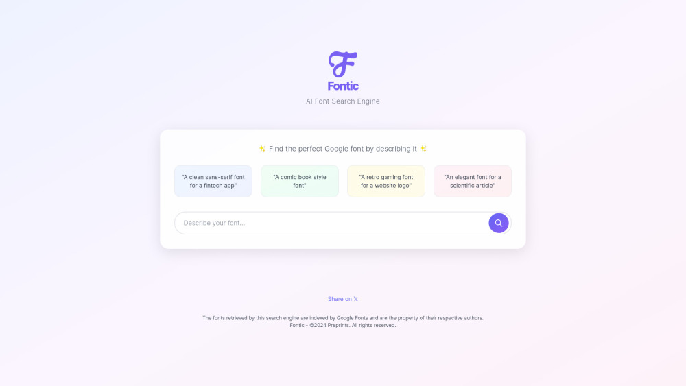 Fontic AI Font Search: Semantic Google Fonts Engine