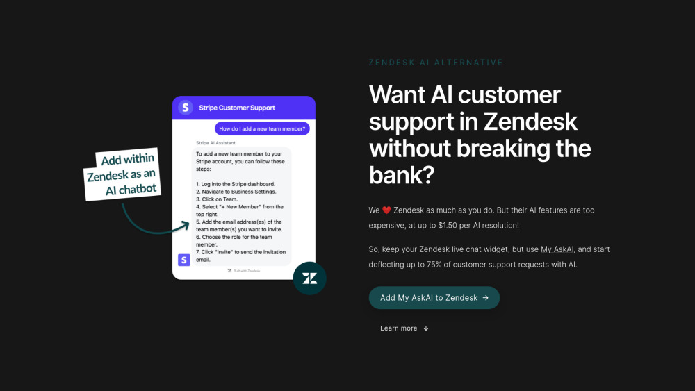 Zendesk AI Alternative: Affordable, Powerful AI Support for Zendesk