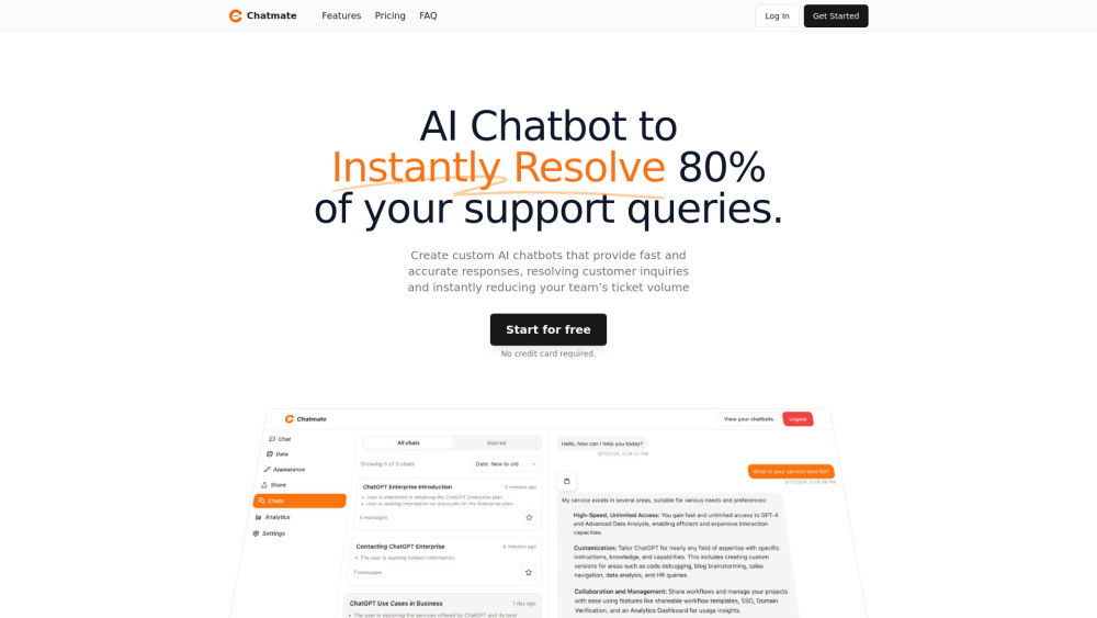 Chatmate - AI Customer Support: Efficient Chatbot Widget for Your Website