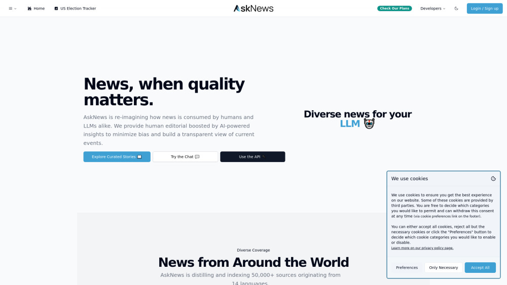 AskNews: AI News Platform for Real-Time Updates & Insights