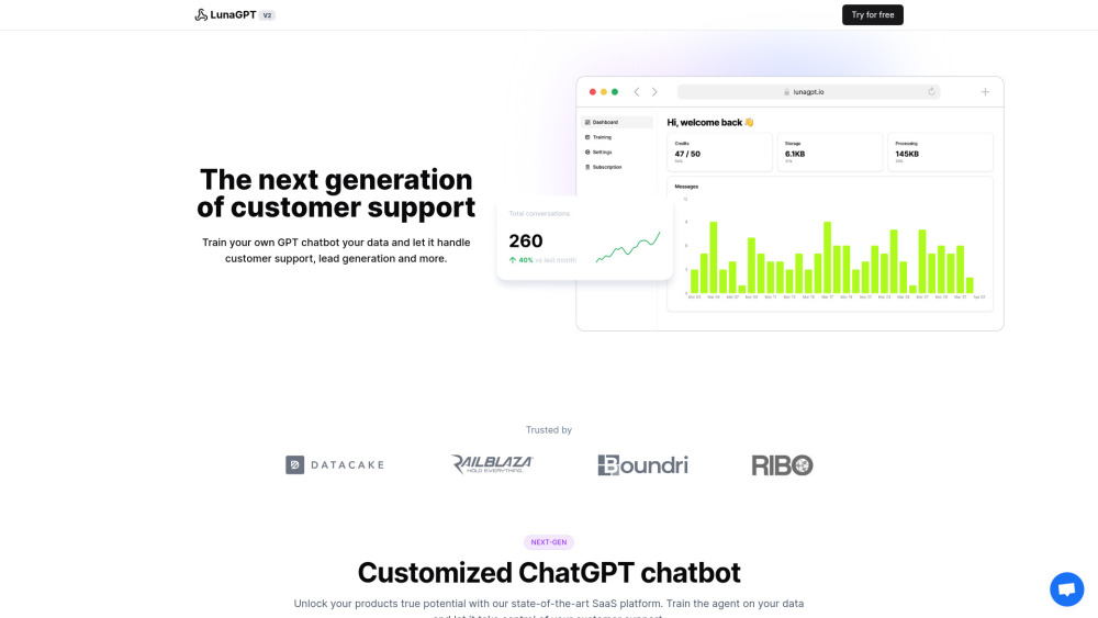 LunaGPT: AI-Powered Customer Support Automation for Your Business