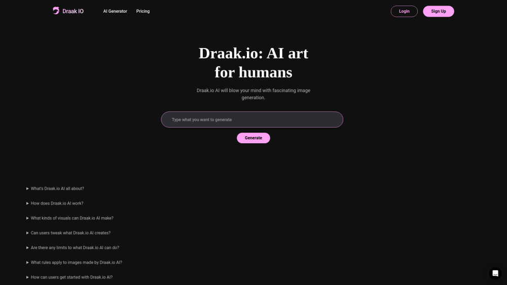 **Draak.io AI: AI Image Generator for High-Quality Visuals Creation**