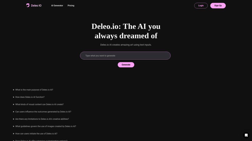 Deleo IO: AI-Powered Text to Visual Transformation Platform