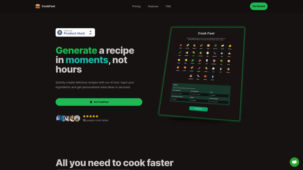 CookFast: AI Tool for Quick, Easy Food Recipe Generation