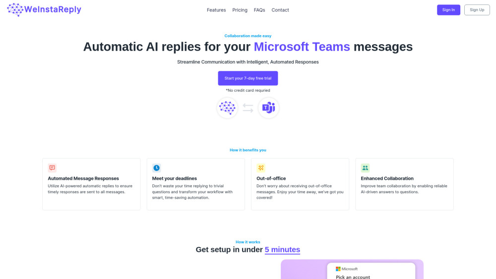 WeInstaReply: AI Auto Message Responses for Microsoft Teams