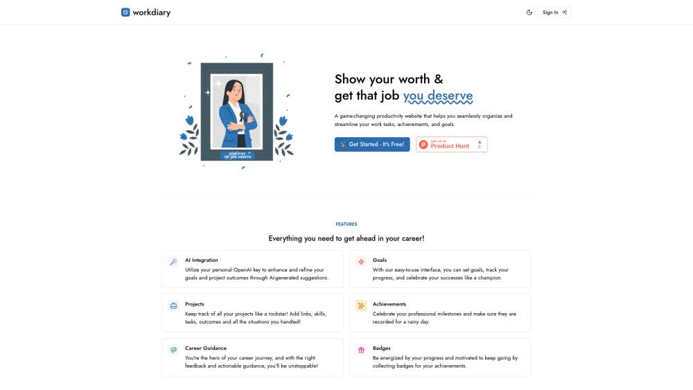 Workdiary: Tasks, Goals & Achievements Made Easy