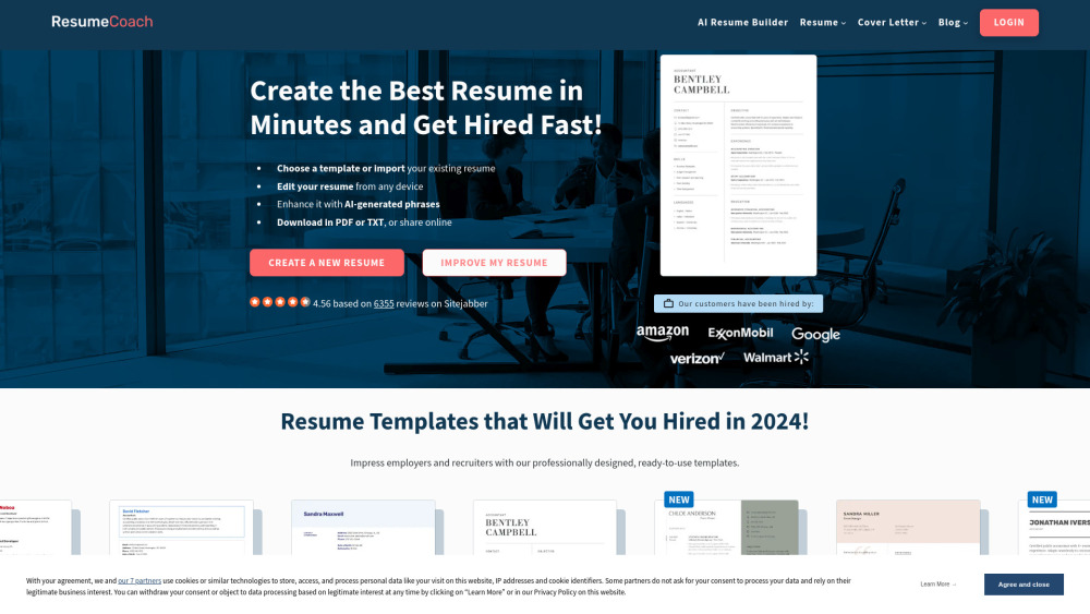 ResumeCoach: Pro Resume & Cover Letter Creation Platform, Professional Results