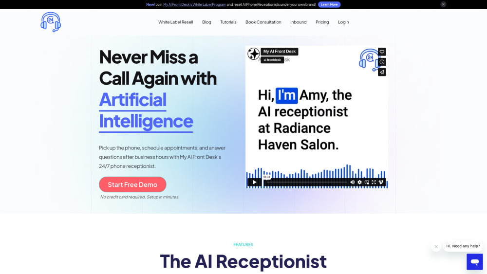 My AI Front Desk : Virtual Receptionist & AI Phone Answering for Business