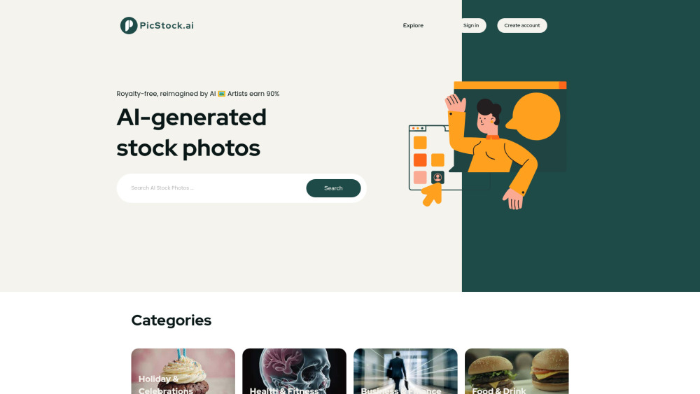 PicStock.ai: Curated Free & Paid Photos - Artists Earn 90%