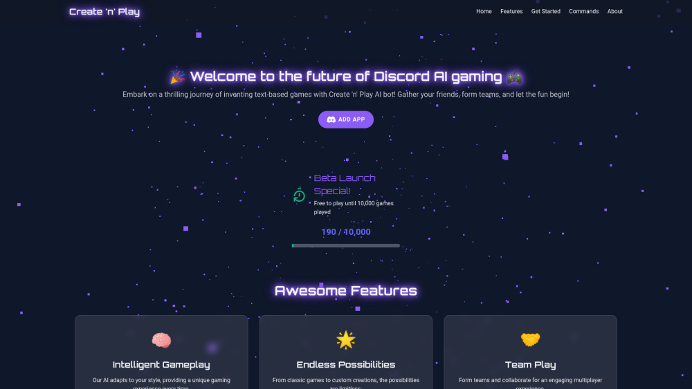 Create 'n' Play AI Bot: AI-Driven Discord Bot for Text Games